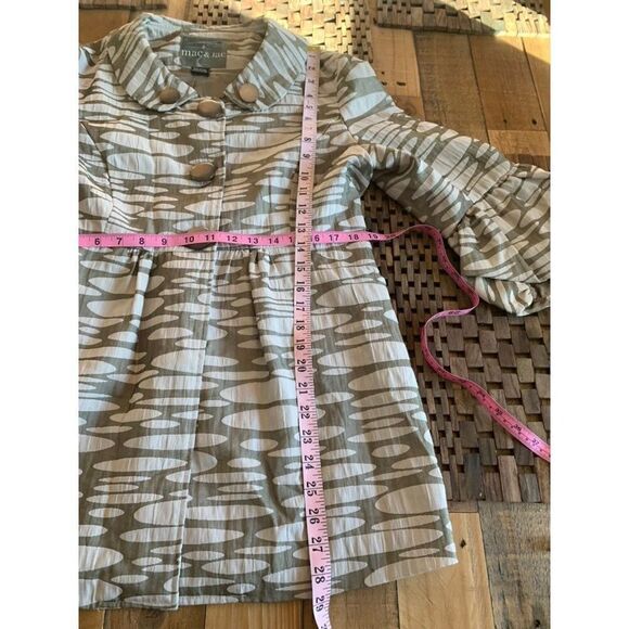 Mac & Jac Camouflage Lined Blazer/Jacket Peplum Bell Sleeves Large Buttons 12 - Picture 12 of 12